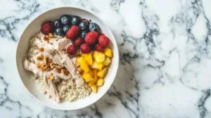 Pasto sano e bilanciato per alimentazione pre e post allenamento