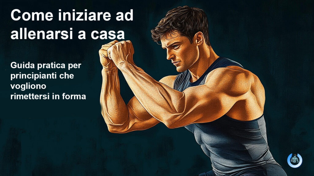 ragazzo che si allena a casa con esercizi base