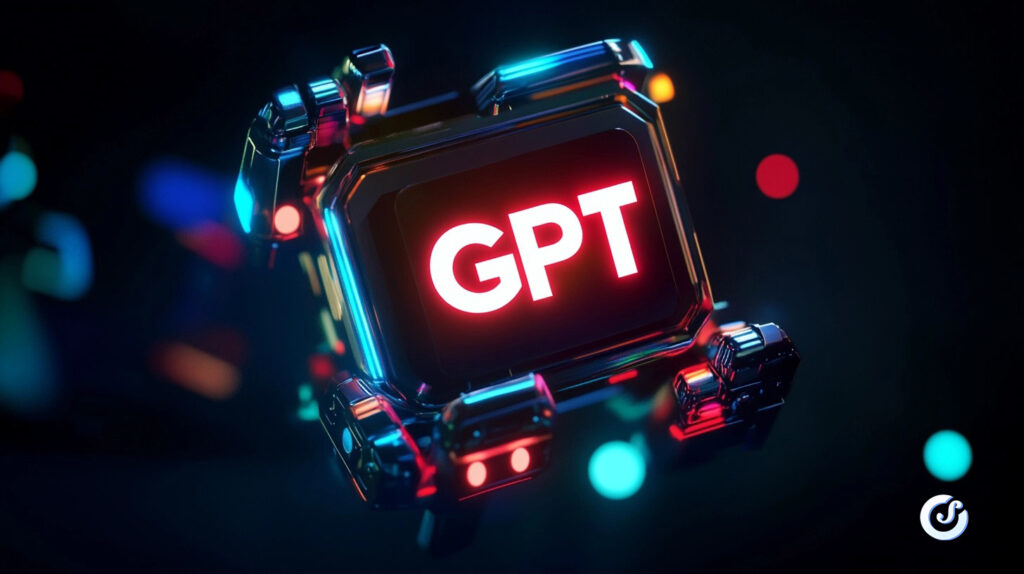 Logo GPT con effetti neon, rappresenta l’aggiornamento ChatGPT annullato