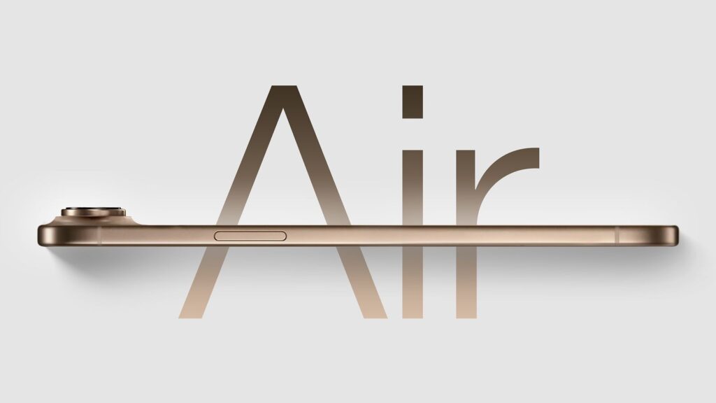 Il nuovo iPhone 17 Air mostra il suo profilo sottilissimo su sfondo neutro