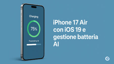 iPhone 17 Air con nuova ottimizzazione batteria iOS 19