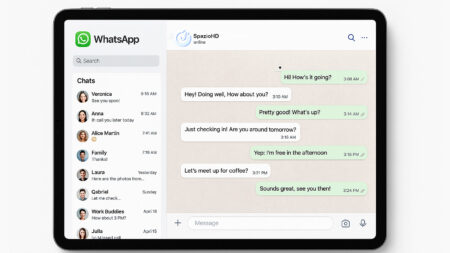 Schermata dell’app ufficiale WhatsApp su iPad con interfaccia ottimizzata