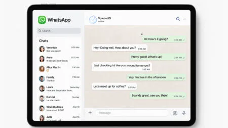 Schermata dell’app ufficiale WhatsApp su iPad con interfaccia ottimizzata