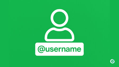 Icona profilo utente bianco con targhetta "@username" su sfondo verde WhatsApp, simbolo della nuova funzione username per privacy su WhatsApp.