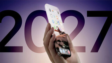 iPhone all-screen 2027 con display senza bordi e sensori sotto il vetro