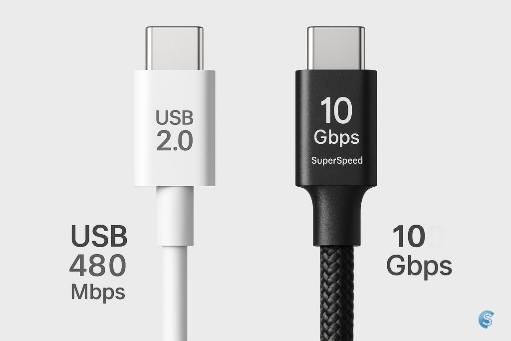 Grafico velocità USB 480 Mbps vs 10 Gbps
