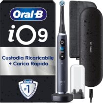 ⭕️Oral-B Spazzolino Elettrico Ricaricabile iO 9 Nero Edizione Limitata, 1 Spazzolino elettrico, 1 Testine Oral B Di Ricambio, Custodia Da Viaggio, Astuccio Magnetico, Per Una Pulizia Denti Efficace