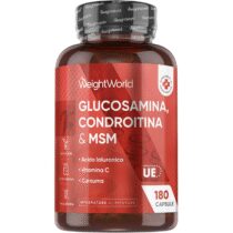 ⭕️Glucosamina Condroitina MSM con Vitamina C, Acido Ialuronico e Curcuma, La Vitamina C Contribuisce alla Normale Formazione del Collagene per la Normale Funzione delle Ossa, 180 Capsule (per 6 Mesi)