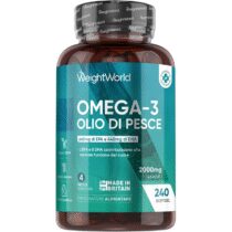 ⭕️Omega 3 Olio di Pesce da 2000mg, 660mg EPA e 440mg DHA, Integratore Omega3 Fish Oil e Acidi Grassi Essenziali in 240 Softgel (4 Mesi), EPA e DHA Contribuiscono alla Normale Funzione del Cuore (EFSA)