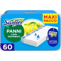 ⭕️Swiffer Wet Lavapavimenti, 60 Panni Umidi, Limone, Maxi Formato, Lava Pavimenti, Pulizia Igienica Profonda, Rimuove Sporco e Batteri, per Tutti I Tipi di Pavimenti