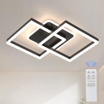 ⭕️ANTENLICHT plafoniera led soffitto moderna plafoniera salotto Dimmerabile, 40W 3600LM Lampada da Soffitto, Funzione di Memoria, per Soggiorno, Camera da Letto, Sala da Pranzo, Nero 65x42x12cm