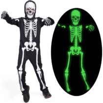 ⭕️Sincere Party Costume da Scheletro per Bambini Costumi di Halloween da Scheletro Che Si Illuminano al Buio per Ragazzi e Ragazze