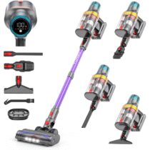 ⭕️aonus A9 Max Aspirapolvere senza Fili 58Kpa/600W/75Min, Scopa Elettrica senza Fili Potente con Autoportante, 1.8L Capacità Ultra Grande, Touchscreen Intelligente per Peli Animali/Pavimento/Tappeti