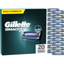 ⭕️Gillette Mach3 Lamette di Ricambio per Rasoio da Uomo, Rasoi a 3 Lame per una Rasatura Profonda, 20 Lamette di Ricambio Gillette Mach 3 Con Striscia lubrificante