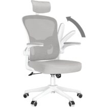⭕️rattantree Sedia da Ufficio, Sedia Ufficio Scrivania con Poggiatesta Regolabile, Sedia Ergonomica per Computer con Braccioli Regolabili e Supporto Lombare per Home Office, Grigio