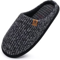 ⭕️ONCAI Pantofole da Uomo Invernali, Comoda Memory Foam Calde Scarpe da Casa in Lana Con Suola Antiscivolo Taglia 40-49 EU