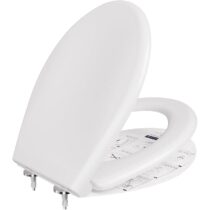⭕️ANYCEE Tavoletta WC con Chiusura Ammortizzata, Copriwater Universali in Duroplast, Coperchio Water con Antibatterico, Asse WC O Forma, Sedile WC con Sgancio Rapido, Rapido Montaggio, Antibatterico