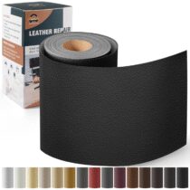 ⭕️OAZ Pelle Adesiva per Riparazioni Autoadesivo, 10 x 160 cm Patch di Riparazione in Pelle, Kit di riparazione in Pelle per Seggiolino Auto, Divano, Sedile Della Barca, Sedia - Nero