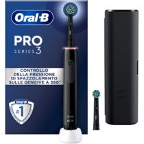 ⭕️Oral-B Pro 3 3500 Spazzolino Da Denti Elettrico Oscillo-Rotante, Sensore Di Pressione Per Proteggere Gengive Sensibili, Modalità Bianchezza, 2 Spazzole Rotonde Di Ricambio 1 Caricatore, Nero
