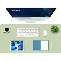 ⭕️K KNODEL Tappetino Scrivania, Sottomano Scrivania, 90cm x 43cm in Similpelle PVC, Tappetino per Laptop, Copri Scrivania, Doppia Facciata (Verde chiaro)