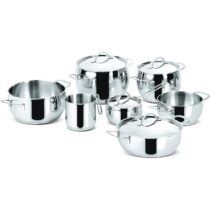 ⭕️Lagostina Euforia Set di Pentole Induzione, Gas e Forno in Acciaio Inox 18/10, 11 Pezzi, Fondo Lagoseal Plus, Batteria di Pentole con 4 Casseruole, 2 Pentole, Bollilatte, 4 Coperchi