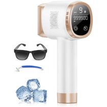 ⭕️Epilatore Luce Pulsata con Funzione di Raffreddamento a Ghiaccio, Schermo LCD Touch,Modalità di Scorrimento Automatico, Epilatore a Luce Pulsata per Donne e Uomini,Viso, Ascelle, Bikini,Corpo, Bianco
