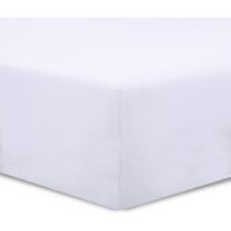 ⭕️VISION Lenzuolo con angoli matrimoniale, 2 persone, 160 x 200cm con altezza da 25cm, Bianco, 100% Cotone
