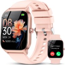 ⭕️Smart Watch for Men Women, 1.85" HD Fitness Tracker with Bluetooth Calls/Messages, IP68 Waterproof, 115+Modes, 24/7 Heart Rate/Sleep Fitness Watch, iOS/Android - Rosa Perlato