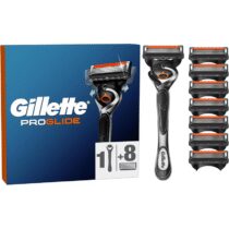 ⭕️Gillette Proglide 1 Rasoio Barba Uomo E 8 Lamette Di Ricambio Con Doppia Lubrificazione Prima E Dopo Le Lame, Nuova Lubrificazione EverGlide Per Una Profondità E Comfort Incredibili, Lama Barba Uomo