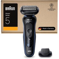 ⭕️Braun Serie 5 Rasoio Elettrico Barba, Wet&Dry, Regolabarba Uomo, Rasoio Barba, 50 Min Di Utilizzo, Accessorio Rifinitore di Precisione, Senza Fili, 100% Impermeabile, 52-B1200SI, Blu