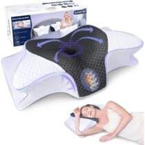 ⭕️SAHEYER Cuscino cervicale ergonomico, cuscini laterali in schiuma di memoria per il sonno Cuscino ortopedico ergonomico di supporto al collo per migliorare la qualità del sonno, 60x35,5x13/10CM