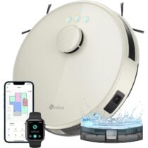 ⭕️LEFANT M1 Robot Aspirapolvere Lavapavimenti con Mappatura dToF, 5500Pa, Serbatoio Polvere 520ml + Acqua 160ml, Ultra Sottile 32cm, 150 Minuti Autonomia, Compatibile Alexa - Champagne