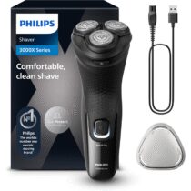 ⭕️Philips rasoio elettrico serie 3000x - Rasoio elettrico Wet & Dry per uomo colore Deep Black, con tecnologia SkinProtect, rifinitore a scomparsa, rasoio ergonomico per uomo (modello X3001/00)
