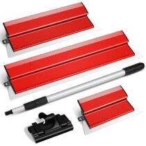 ⭕️suokoun Spatole per Stucco Kit, Acciaio Inox Kit Spatole Professionali con Maniglia di Estensione, Spatola di Finitura per Intonacare Pareti e Soffitti (250 mm+400 mm+600 mm)