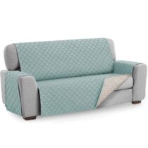 ⭕️Textilhome Copridivano Malu 4 Posti (200cm) – Salvadivano Trapuntato Reversibile Universale, Protezione Antigraffio, Fodera Imbottita per Divano, Colore Acquamarine