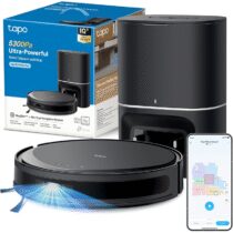 ⭕️Tapo RV20 MAX Plus Robot Aspirapolvere Lavapavimenti con Mappatura 5300Pa, Svuotamento Automatico Polvere 3L, Navigazione LiDAR MagSlim, Design Ultra Compatto 83mm, Controllo APP&Alexa&Google