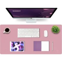 ⭕️K KNODEL Tappetino Scrivania, Sottomano Scrivania, 90cm x 43cm in Similpelle PVC, Tappetino per Laptop, Copri Scrivania, Doppia Facciata (Viola)