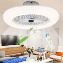 ⭕️Izrielar Ventilador de Techo con Iluminación y Mando a Distancia, 80W Velocidad del Viento Ajustable con 3 Temperaturas de Color, Luz de Ventilador con Temporizador, Para Dormitorio Sala de Estar