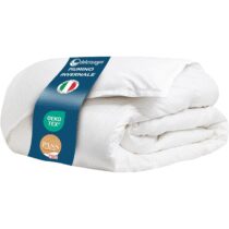 ⭕️DOLCI SOGNI - Piumino letto singolo 155x200 invernale, piuma d’oca naturale certificata - piumone singolo caldo e antiacaro, piumino 155x200 - Made in Italy in pregiato cotone percalle 250TC