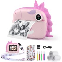 ⭕️HiMont Macchina Fotografica Bambini Istantanea, 20MP/1080P HD Fotocamera Istantanea Bambini Digitale con 32GB Scheda SD, Carta da Stampa & Accessori Divertenti,Regalo per Bambini dai 3-14(Rosa)