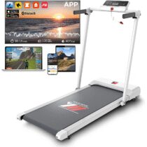 ⭕️YM Tapis Roulant Elettrico Salvaspazio 12 km/h, Tappeto Corsa MAXI 42cm, MARCHIO ITALIANO, Telaio rinforzato, APP Interattive Bluetooth, Pieghevole, 12 Programmi, NEXT 1000 Your Move ASSISTENZA ITALIA