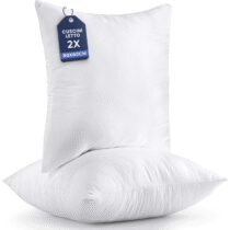 ⭕️Utopia Bedding Set di 2 Cuscini Decorativi Quadrati, 80 x 80 cm, Imbottitura Morbido, Bianca