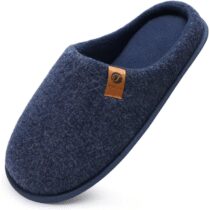 ⭕️ONCAI Pantofole da Uomo Invernali, Comoda Memory Foam Calde Scarpe da Casa in Lana Con Suola Antiscivolo Taglia 40-49 EU