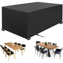 ⭕️Copertura Per Mobili da Giardino,Telo Oxford Impermeabile Copri Tavolo,Tavoli e Sedie da Cortile,Quadrato Resistente Allo Strappo Copertura Tavolo Esterno Antivento (Nero, 180*120*74cm 420D)