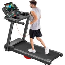 ⭕️UMAY Tapis Roulant Elettrico Salvaspazio 12km/h, Tapis Roulant Pieghevole con Cardiofrequenzimetro, Treadmill 2,5HP con 12 Programmi di Allenamento, Capacità di Carico Massima 136KG
