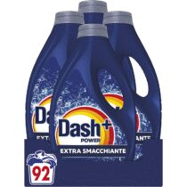 ⭕️Dash Power Detersivo Liquido Lavatrice, 92 Lavaggi (4x23), Extra Smacchiante, Rimuove anche le macchie secche da 7 giorni, per una pulizia impeccabile
