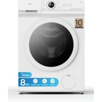 ⭕️Midea MF10EW80B Lavatrice Slim Carica Frontale, 8 kg,1400 Giri, Classe A, Vapore, Motore BLDC, Programma Rapido, Varie Temperature dell'Acqua, White