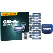⭕️Gillette Mach3 Base 15 Lametta Di Ricambio Per Rasoio Barba Gillette, Con Striscia Lubrificante Per Una Scorrevolezza Fluida E Rivestimento Della Lama Progettato Per Ridurre