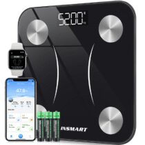 ⭕️Bilancia Pesapersone Digitale Professionale, INSMART Bilancia Impedenziometrica Smart Bluetooth con 16 Indici di Misurazione Pesa Persone, Massa Grassa e Magra, BMI, Massa Muscolare o Ossea, 180KG