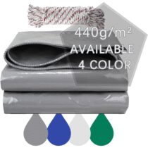 ⭕️Telone in PVC 440 g/m², extra impermeabile, con occhielli rinforzati per mobili, multiuso, colore: grigio (3 x 5 m)